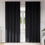 vidaXL Záclony na zatemnenie s krúžkami 2 pcs Čierna 260 x 140 cm