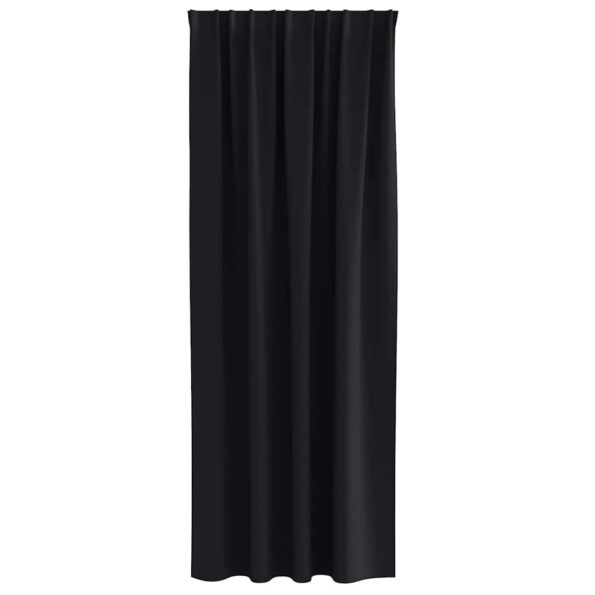 vidaXL Záclony na zatemnenie s krúžkami 2 pcs Čierna 260 x 140 cm – Obrázok 4