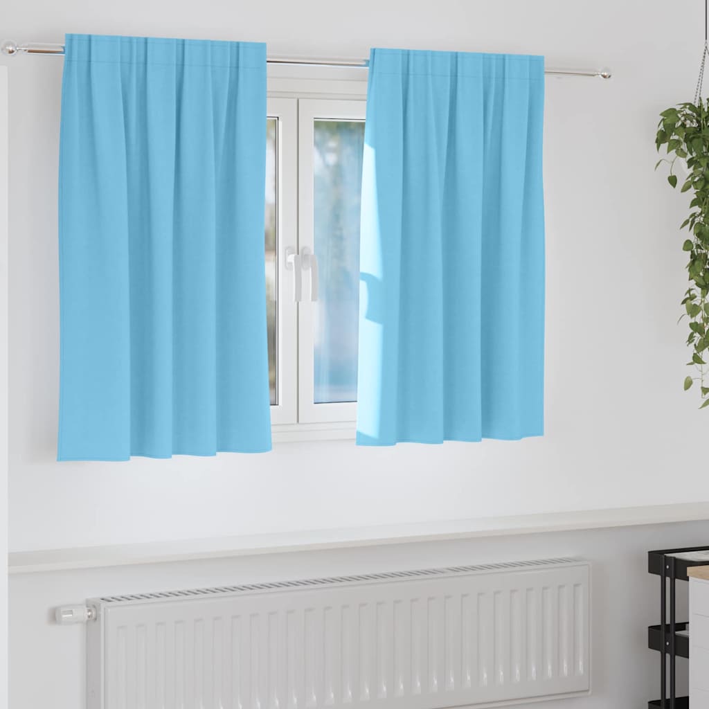 4107433_1.jpg vidaXL Záclony na zatemnenie s krúžkami 2 pcs Svetlomodrá 140 x 140 cm – Obrázok 1