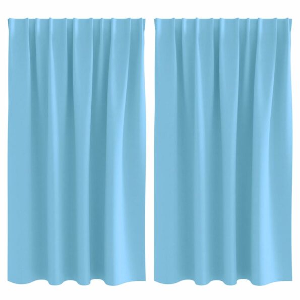 vidaXL Záclony na zatemnenie s krúžkami 2 pcs Svetlomodrá 140 x 140 cm – Obrázok 2