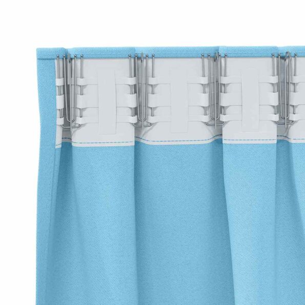 vidaXL Záclony na zatemnenie s krúžkami 2 pcs Svetlomodrá 140 x 140 cm – Obrázok 5