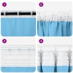 vidaXL Záclony na zatemnenie s krúžkami 2 pcs Svetlomodrá 140 x 140 cm – Obrázok 7