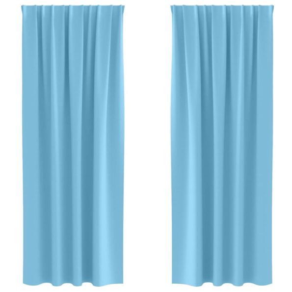 vidaXL Okenice so záclonami 2 pcs Svetlo modrá 225 x 140 cm Polyester – Obrázok 2