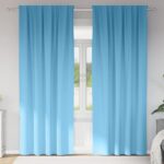 vidaXL Záclony na zatemnenie s krúžkami 2 pcs Svetlomodrá 260 x 140 cm