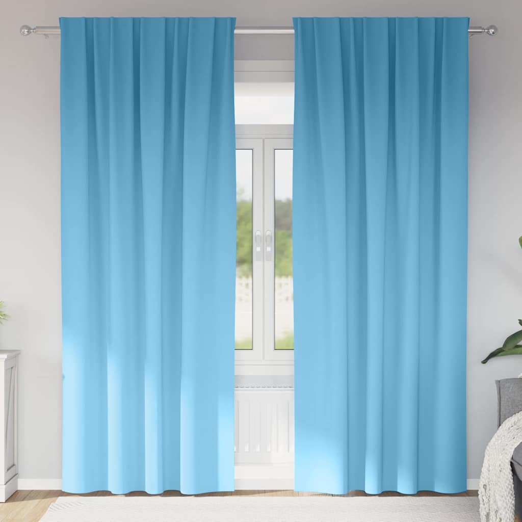 4107437_1.jpg vidaXL Záclony na zatemnenie s krúžkami 2 pcs Svetlomodrá 260 x 140 cm – Obrázok 1