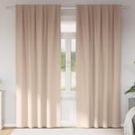 vidaXL Záclony na zatemnenie s krúžkami 2 pcs Sivohnedá 245 x 140 cm