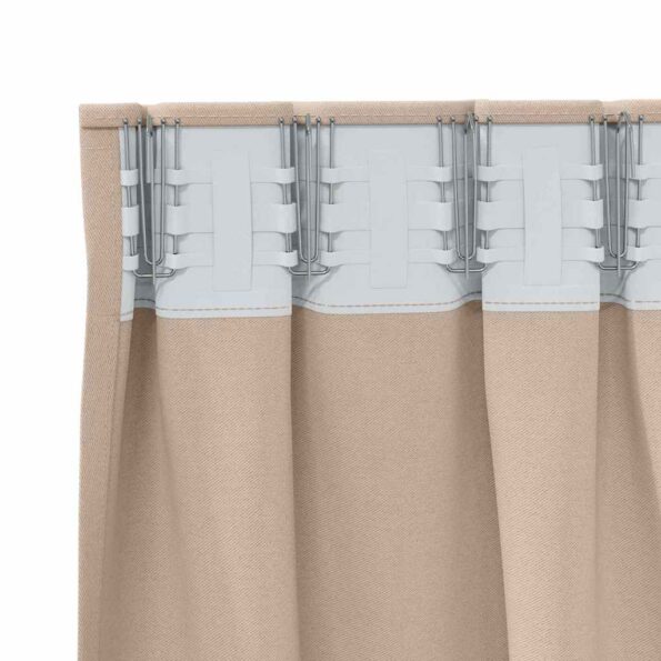 vidaXL Záclony na zatemnenie s krúžkami 2 pcs Sivohnedá 245 x 140 cm – Obrázok 5