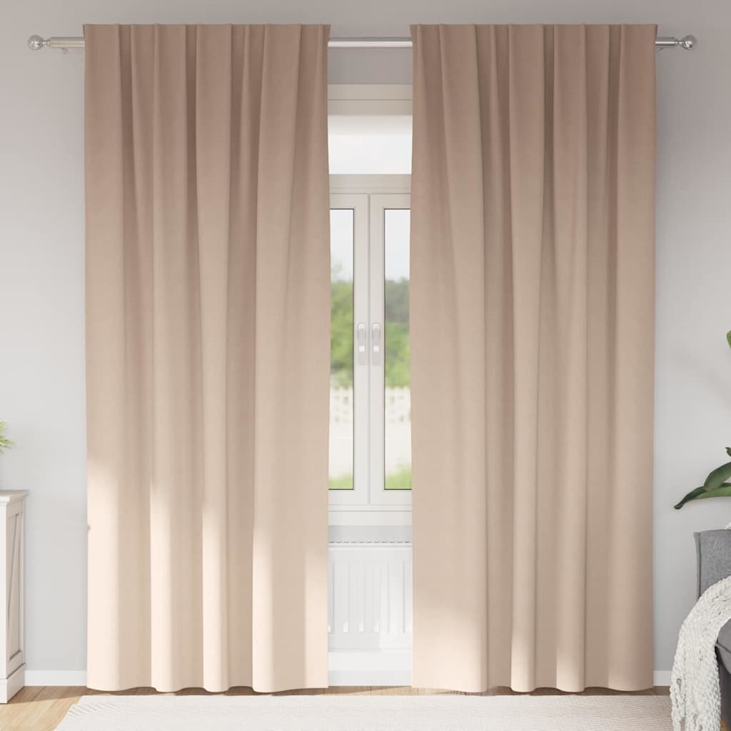 4107442_1.jpg vidaXL Záclony na zatemnenie s krúžkami 2 pcs Sivohnedá 260 x 140 cm – Obrázok 1