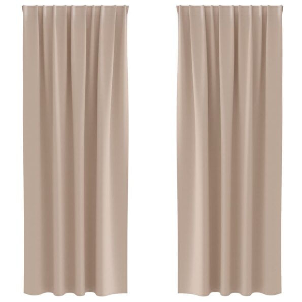 vidaXL Záclony na zatemnenie s krúžkami 2 pcs Sivohnedá 260 x 140 cm – Obrázok 2