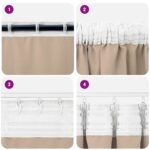 vidaXL Záclony na zatemnenie s krúžkami 2 pcs Sivohnedá 260 x 140 cm – Obrázok 7