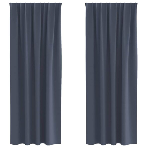 vidaXL Záclony na zatemnenie s krúžkami 2 pcs Antracit 260 x 140 cm – Obrázok 2
