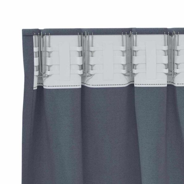 vidaXL Záclony na zatemnenie s krúžkami 2 pcs Antracit 260 x 140 cm – Obrázok 5