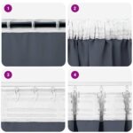 vidaXL Záclony na zatemnenie s krúžkami 2 pcs Antracit 260 x 140 cm – Obrázok 7