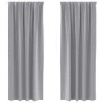 vidaXL Záclony na zatemnenie s krúžkami 2 pcs Svetlosivá 245 x 140 cm – Obrázok 2