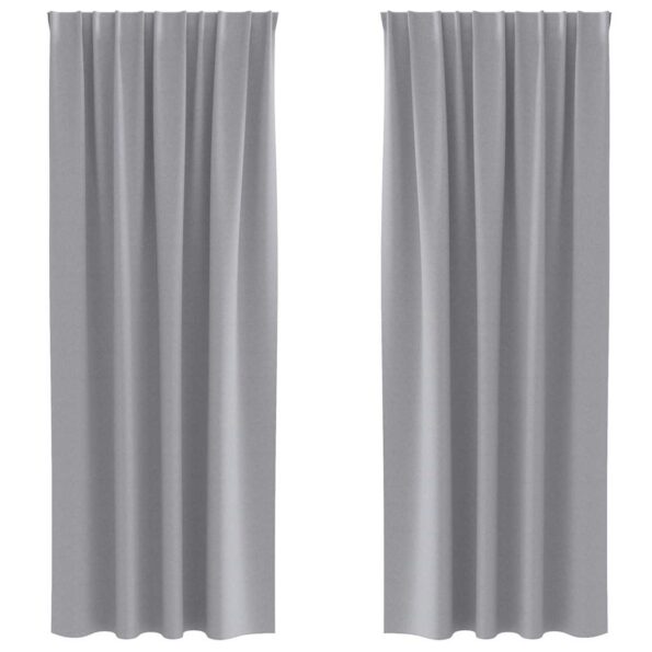 vidaXL Záclony na zatemnenie s krúžkami 2 pcs Svetlosivá 245 x 140 cm – Obrázok 2