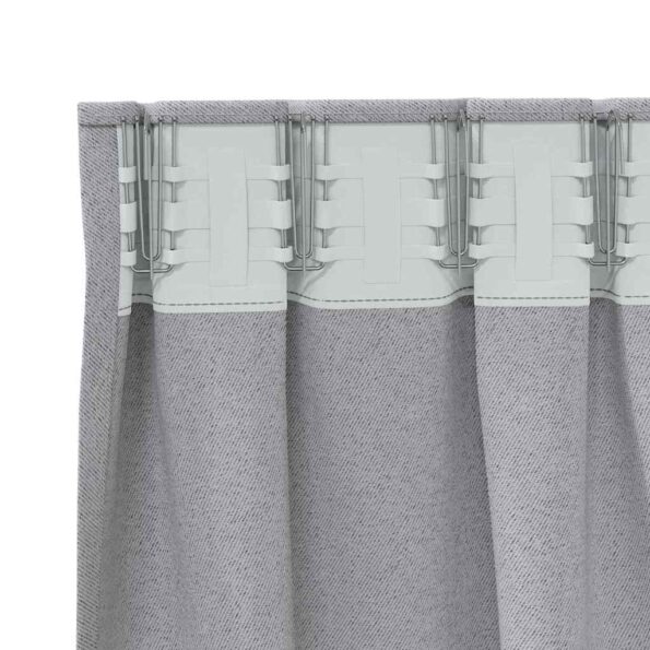 vidaXL Záclony na zatemnenie s krúžkami 2 pcs Svetlosivá 245 x 140 cm – Obrázok 5