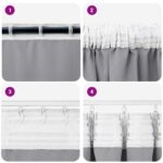 vidaXL Záclony na zatemnenie s krúžkami 2 pcs Svetlosivá 245 x 140 cm – Obrázok 7