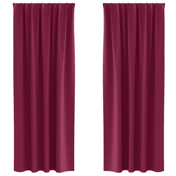 vidaXL Okenice so záclonami 2 pcs Víno červené 245 x 140 cm Polyester – Obrázok 2