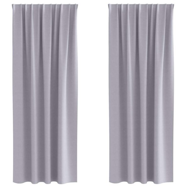 vidaXL Okenice so záclonami 2 pcs Kovová šedá 260 x 140 cm Polyester – Obrázok 2