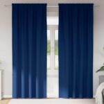 vidaXL Záclony na zatemnenie s krúžkami 2 pcs Tmavomodrá 225 x 140 cm