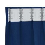 vidaXL Okenice so záclonami 2 pcs Tmavo modrá 245 x 140 cm Polyester – Obrázok 5