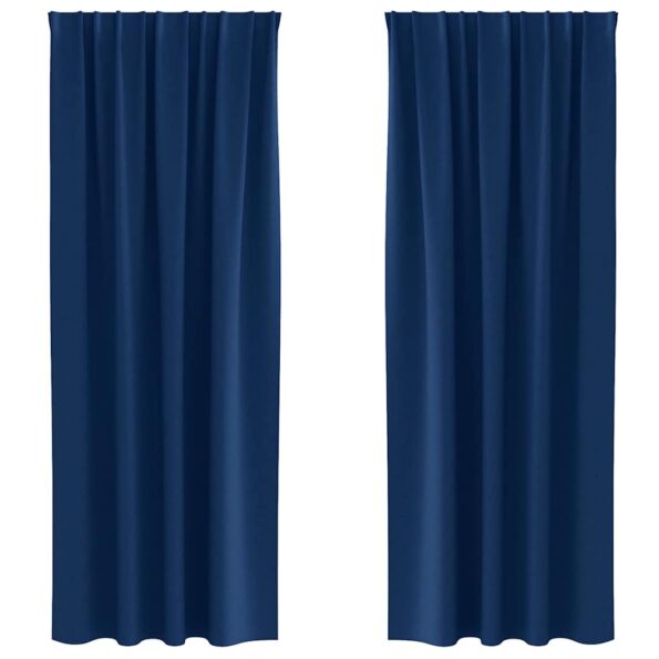 vidaXL Záclony na zatemnenie s krúžkami 2 pcs Tmavomodrá 260 x 140 cm – Obrázok 2