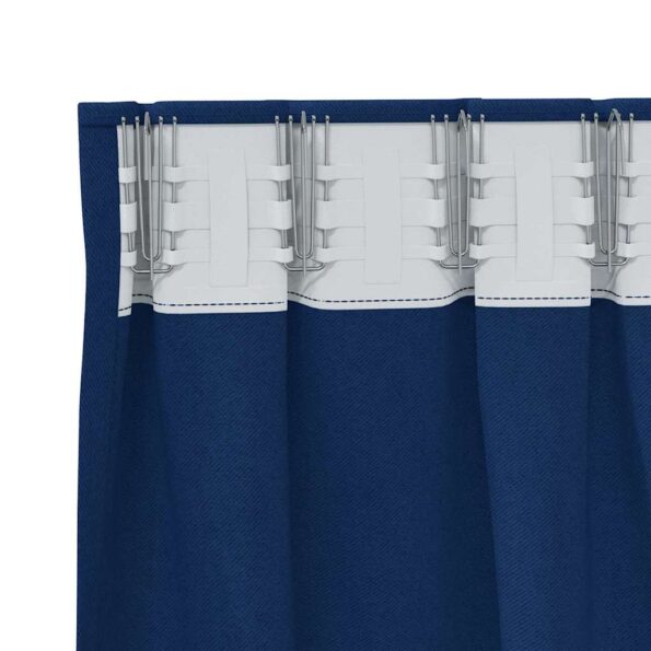 vidaXL Záclony na zatemnenie s krúžkami 2 pcs Tmavomodrá 260 x 140 cm – Obrázok 5