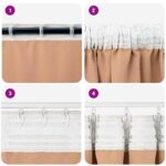 vidaXL Okenice so záclonami 2 pcs Svetlohnedá 225 x 140 cm Polyester – Obrázok 7