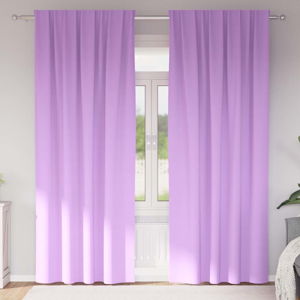 4107490_1.jpg vidaXL Záclony na zatemnenie s krúžkami 2 pcs Fialová 225 x 140 cm – Obrázok 1