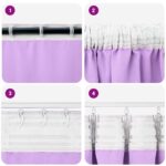 vidaXL Záclony na zatemnenie s krúžkami 2 pcs Fialová 225 x 140 cm – Obrázok 7
