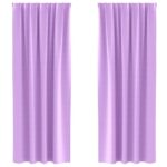 vidaXL Okenice so záclonami 2 pcs Fialová 260 x 140 cm Polyester – Obrázok 2