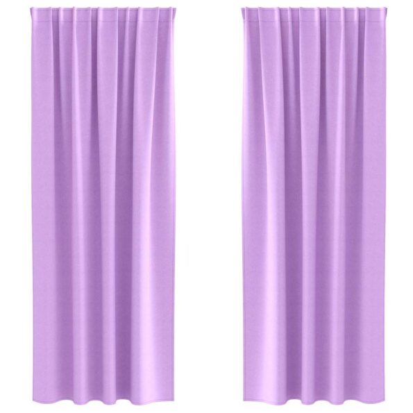 vidaXL Okenice so záclonami 2 pcs Fialová 260 x 140 cm Polyester – Obrázok 2