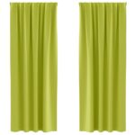 vidaXL Okenice 2 pcs Jablkovo-zelená 225 x 140 cm Polyester – Obrázok 2