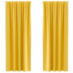 vidaXL Okenice 2 pcs horčicovo žltá 260 x 140 cm Polyester – Obrázok 2