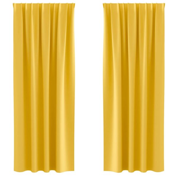 vidaXL Okenice 2 pcs horčicovo žltá 260 x 140 cm Polyester – Obrázok 2