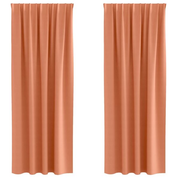 vidaXL Záclony na zatemnenie s krúžkami 2 pcs Tehlová 225 x 140 cm – Obrázok 2