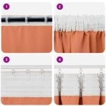 vidaXL Záclony na zatemnenie s krúžkami 2 pcs Tehlová 225 x 140 cm – Obrázok 7