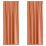 vidaXL Okenice so záclonami 2 pcs Tehlová 260 x 140 cm Polyester – Obrázok 2