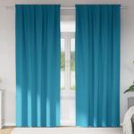 vidaXL Záclony na zatemnenie s krúžkami 2 pcs Tyrkysová 225 x 140 cm