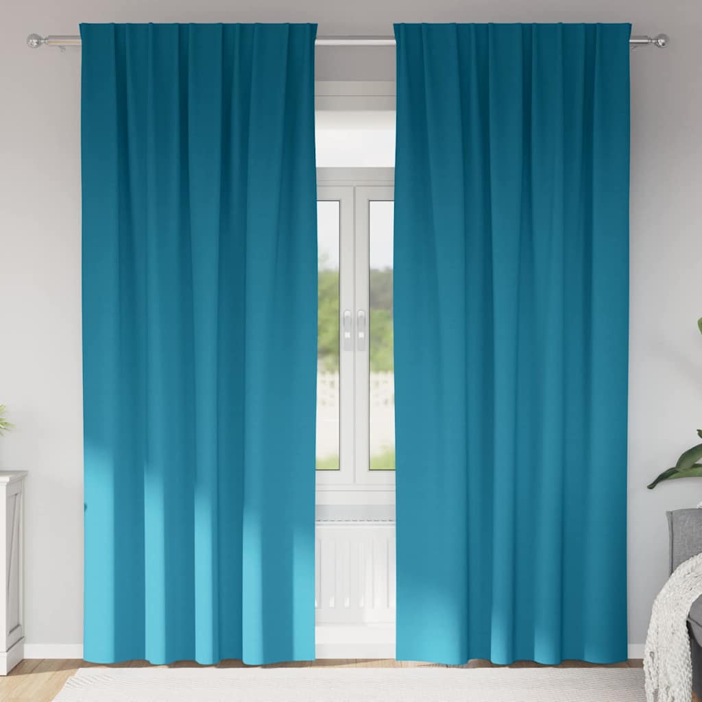 4107530_1.jpg vidaXL Záclony na zatemnenie s krúžkami 2 pcs Tyrkysová 225 x 140 cm – Obrázok 1