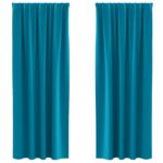 vidaXL Záclony na zatemnenie s krúžkami 2 pcs Tyrkysová 225 x 140 cm – Obrázok 2