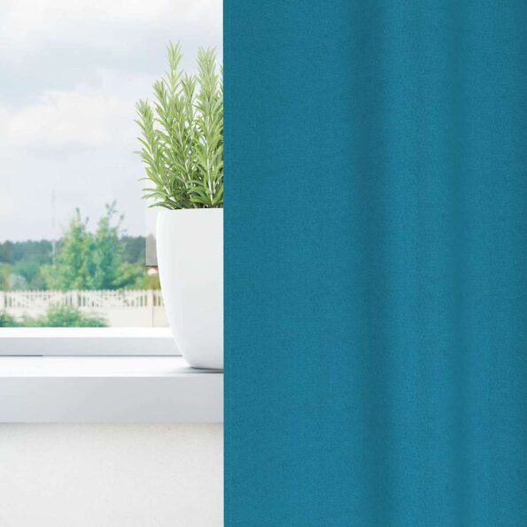 vidaXL Záclony na zatemnenie s krúžkami 2 pcs Tyrkysová 225 x 140 cm – Obrázok 3