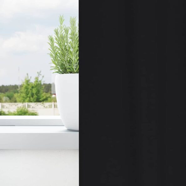 vidaXL Okenice so záclonami 2 pcs Čierna 245 x 140 cm Polyester – Obrázok 3