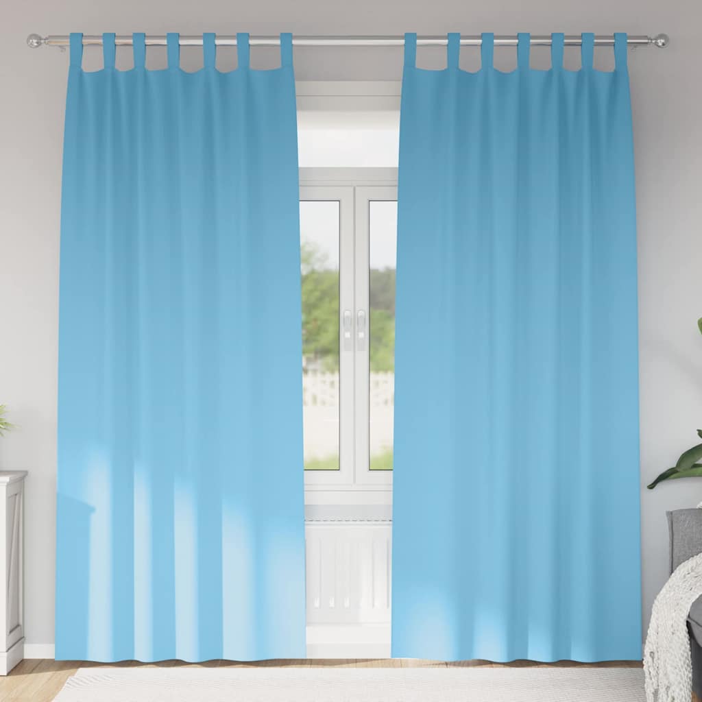 4107546_1.jpg vidaXL Záclony na zatemnenie s krúžkami 2 pcs Svetlomodrá 245 x 140 cm – Obrázok 1