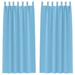 vidaXL Záclony na zatemnenie s krúžkami 2 pcs Svetlomodrá 245 x 140 cm – Obrázok 2
