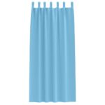 vidaXL Záclony na zatemnenie s krúžkami 2 pcs Svetlomodrá 245 x 140 cm – Obrázok 4