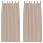 vidaXL Okenice so záclonami 2 pcs Sivohnedá 245 x 140 cm Polyester – Obrázok 2