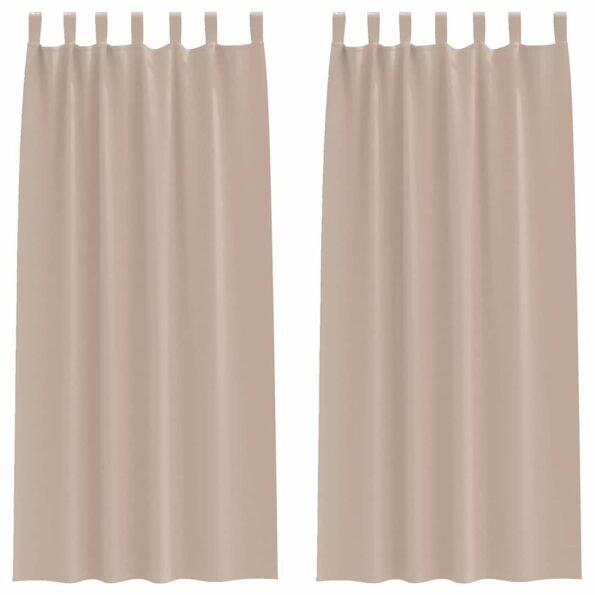 vidaXL Okenice so záclonami 2 pcs Sivohnedá 260 x 140 cm Polyester – Obrázok 2
