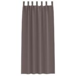 vidaXL Okenice so záclonami 2 pcs Tmavo hnedá 245 x 140 cm Polyester – Obrázok 4