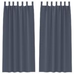 vidaXL Záclony na zatemnenie s krúžkami 2 pcs Antracit 245 x 140 cm – Obrázok 2